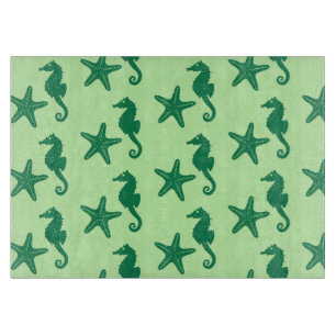Planche À Découper Hippocampe et poisson-étoiles - citron vert et éme