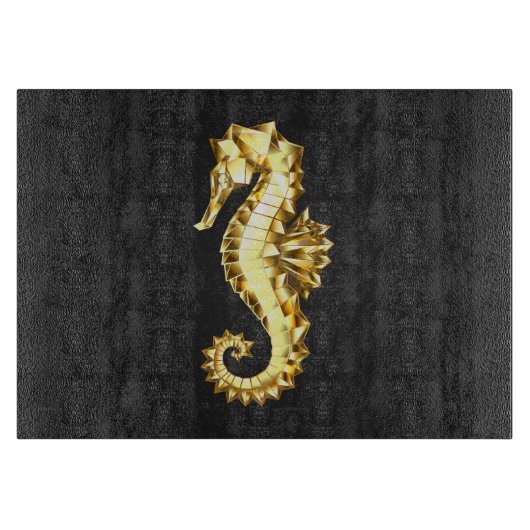 Planche À Découper Hippocampe Polygonal Or (Devant)