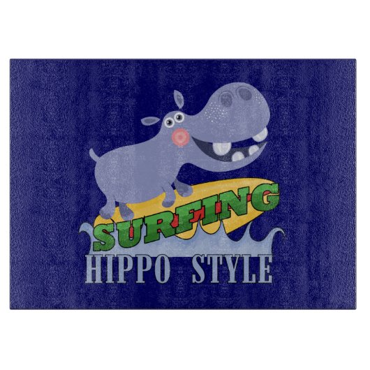 Planche À Découper Hippopotame de surfer (Devant)