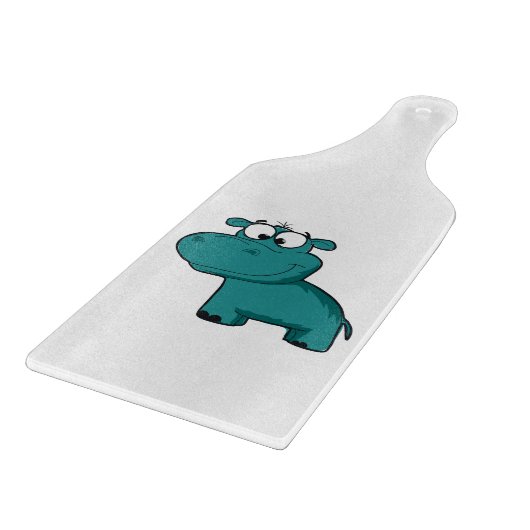 Planche À Découper Hippopotame heureux bleu (Coin)