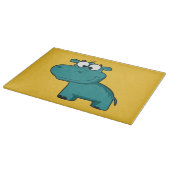 Planche À Découper Hippopotame heureux bleu (Coin)