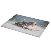 Planche À Découper hiver de neige de Noël beagle (Coin)