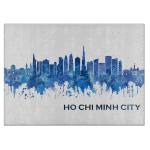 Planche À Découper Ho Chi Minh Ville Viêt Nam Skyline Blue