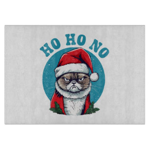 Planche À Découper Ho ho non - drôle de chat grumpy santa