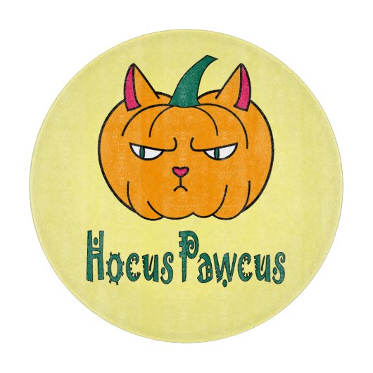 Planche À Découper Hocus pawcus Halloween citrouille ginger cat magie (Devant)