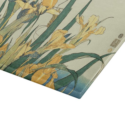 Planche À Découper Hokusai grasshopper et iris Japon (Coin)
