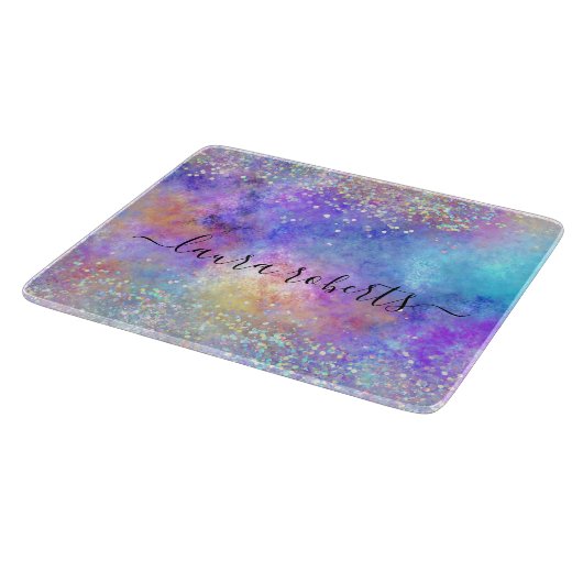 Planche À Découper Holographe Script Glam Parties scintillant Opale (Coin)