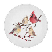 Planche À Découper Homme Femme Cardinal Famille Nature Oiseau rouge (Devant)
