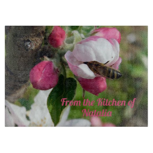 Planche À Découper Honeybee & Apple Blossom Glass Cutting Board (Devant)