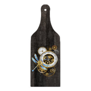 Planche À Découper Horloge à vapeur avec libellule mécanique
