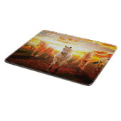 Planche À Découper Horses at sunset throw pillow (Coin)