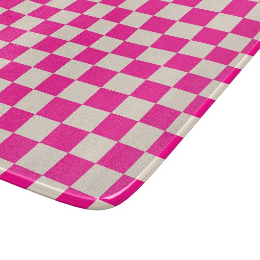 Planche À Découper Hot pink and tan checkerboard pattern (Coin)