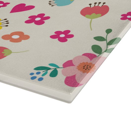 Planche À Découper Hugs et baisers - Fleurs et Coeurs (Coin)