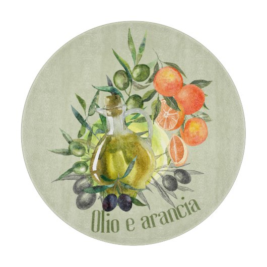Planche À Découper Huile d'olive et orange : (Devant)