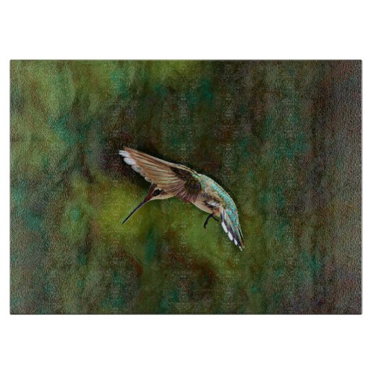 Planche À Découper Hummingbird Bird Art Glass Cutting Board (Devant)