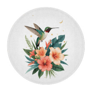 Planche À Découper Hummingbird Bloom Tropical Cutting Board