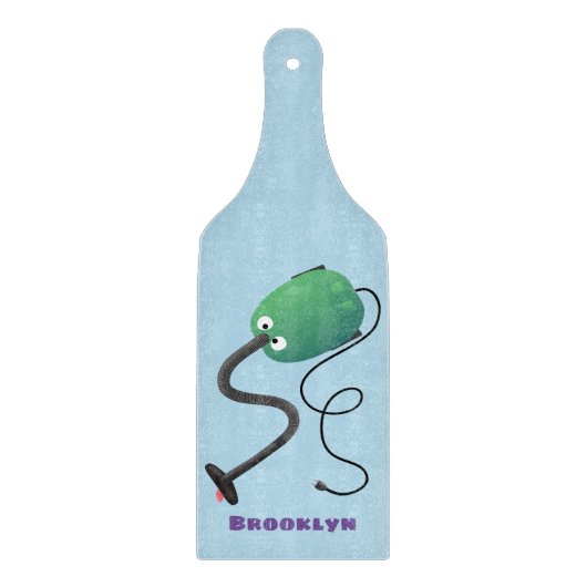 Planche À Découper Humour de dessin animé de l'aspirateur mignon (Devant)