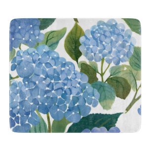 Planche À Découper Hydrangea Bleue Fleurie Aquarelle Côtière
