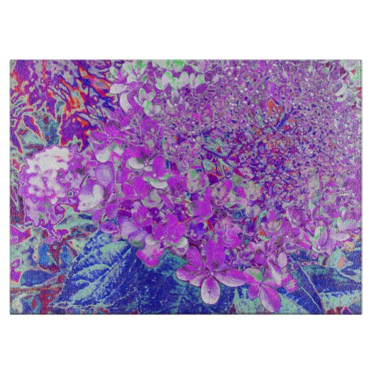 Planche À Découper Hydrangea Élégant Violet et Bleu Limelight (Devant)