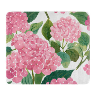Planche À Découper Hydrangea Rose Aquarelle Florale Côtière