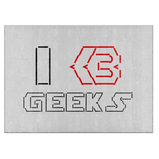Planche À Découper I Heart Geek ASCII ART (Devant)