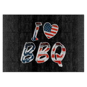 Planche À Découper I Love BBQ, American Patriotic