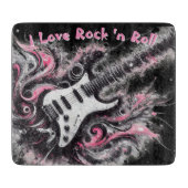 Planche À Découper I Love Rock N Roll Guitare Électrique Peinture (Devant)