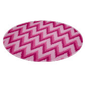 Planche À Découper Ikat Chevron Stripes - Fuchsia et rose pâle (Coin)