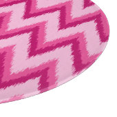 Planche À Découper Ikat Chevron Stripes - Fuchsia et rose pâle (Coin)