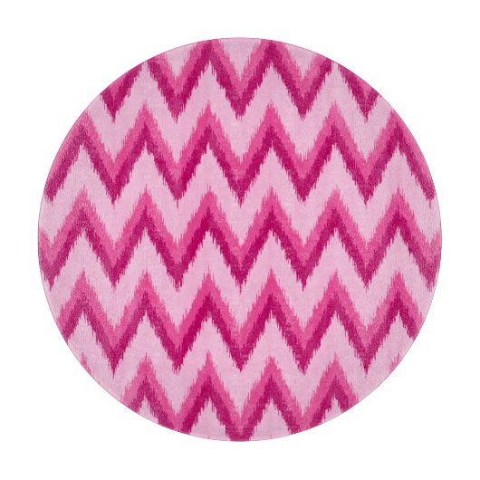 Planche À Découper Ikat Chevron Stripes - Fuchsia et rose pâle (Devant)