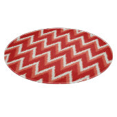 Planche À Découper Ikat Chevron Stripes - Rust Orange et Blanc (Coin)