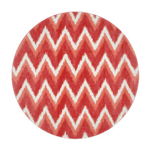 Planche À Découper Ikat Chevron Stripes - Rust Orange et Blanc