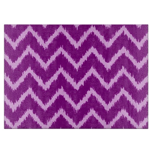 Planche À Découper Ikat Chevrons - Améthyste violet et orchidée légèr (Devant)