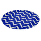 Planche À Découper Ikat Chevrons - Bleu cobalt et blanc (Coin)