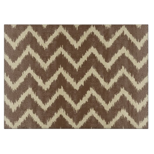Planche À Découper Ikat Chevrons - Chocolat brun et bronze (Devant)