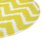 Planche À Découper Ikat Chevrons - moutarde jaune et blanc (Coin)