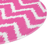 Planche À Découper Ikat Chevrons - Profond fuchsia rose et blanc (Coin)