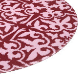 Planche À Découper Ikat damask pattern - Bourgogne et rose (Coin)
