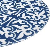 Planche À Découper Ikat damask pattern - Cobalt bleu et blanc (Coin)