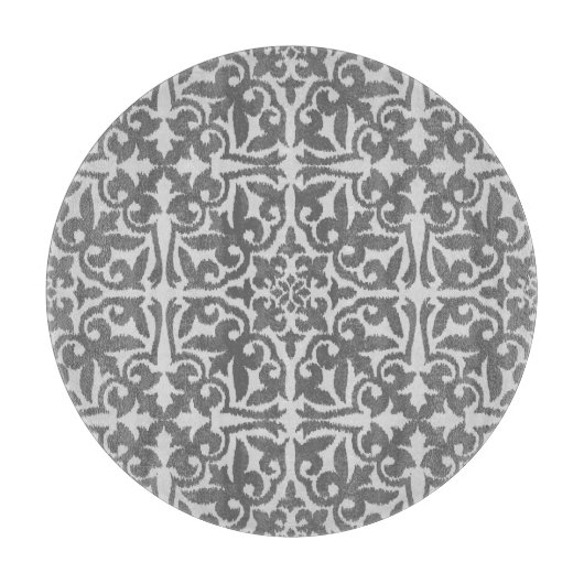 Planche À Découper Ikat damask pattern - gris clair et gris moyen (Devant)