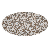 Planche À Découper Ikat damask pattern - Taupe Tan et Blanc (Coin)