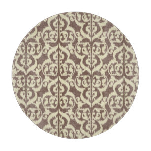 Planche À Découper Ikat Damassé Mauresque - beige et taupe