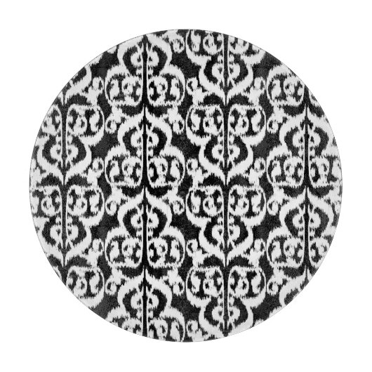 Planche À Découper Ikat Moorish Damask - blanc et noir (Devant)