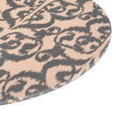 Planche À Découper Ikat Moorish Damask - pêche et gris charbon (Coin)