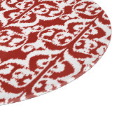 Planche À Découper Ikat Moorish Damask - rouge foncé et blanc (Coin)
