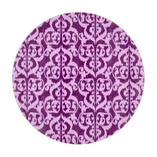 Planche À Découper Ikat Moorish Damask - violet et orchidée (Devant)