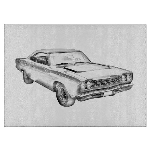 Planche À Découper Illustration 1968 de voiture de muscle de (Devant)