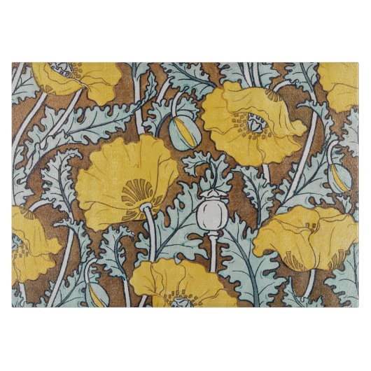Planche À Découper Illustration Art Nouveau Poppy Fleur Jaune (Devant)