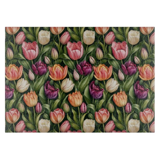 Planche À Découper Illustration botanique de tulipe raffinée (Devant)