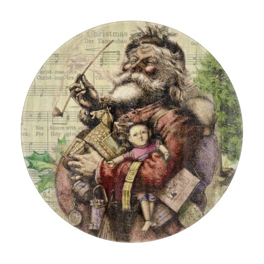 Planche À Découper Illustration classique de l'arbre du Père Noël joy (Devant)